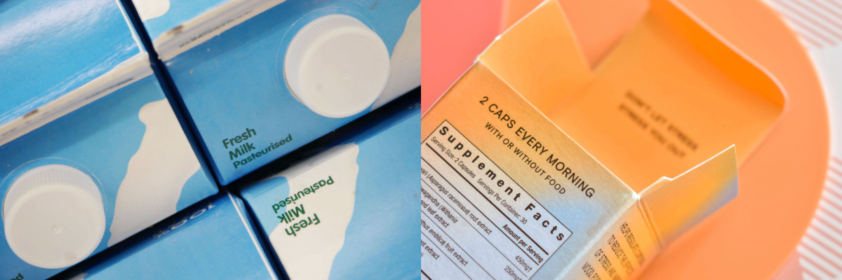 food and pharmaceutical packaging with printed ink